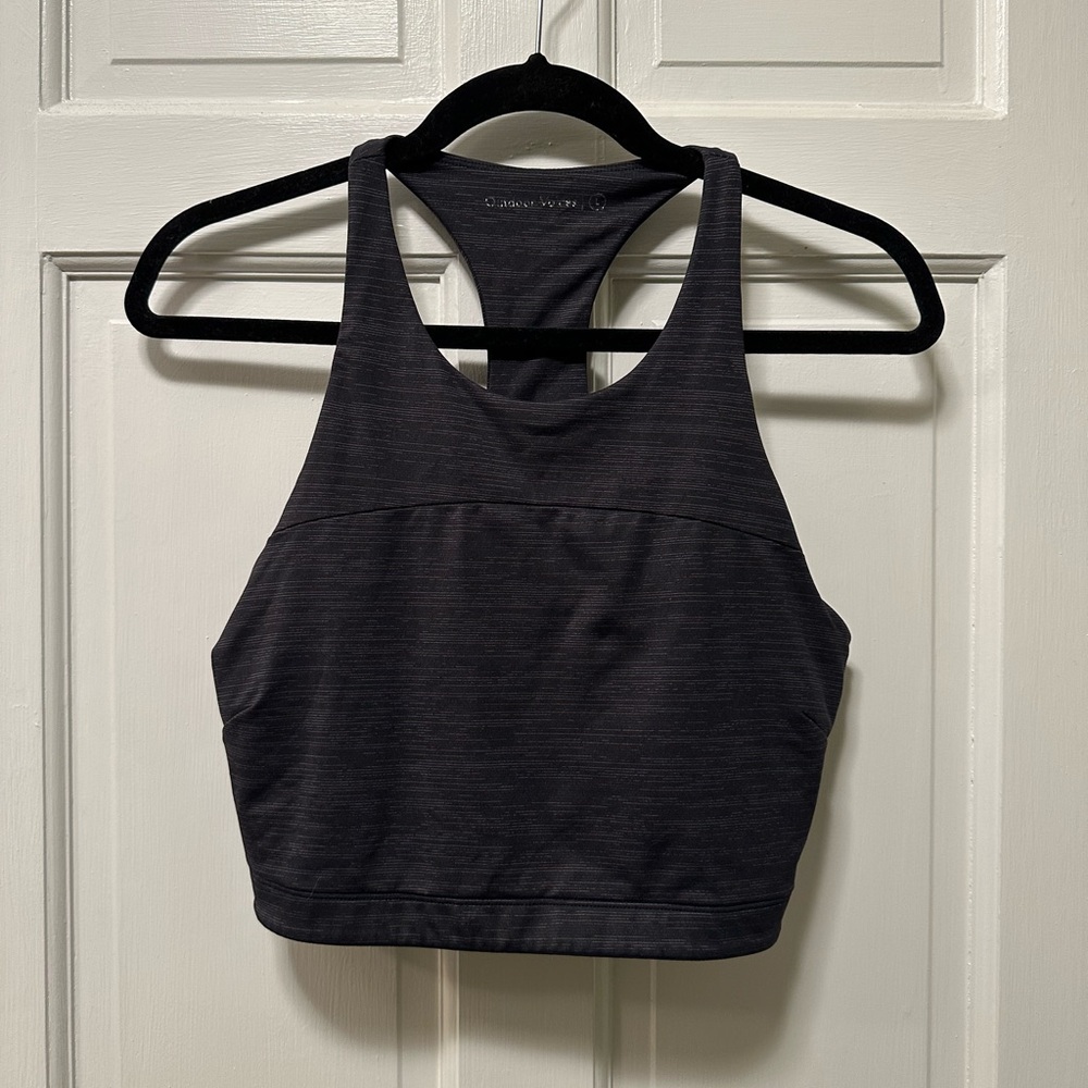 Outdoor Voices‎ Striped High Neck Crop Top